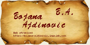 Bojana Ajdinović vizit kartica